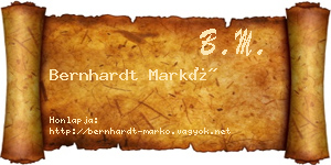 Bernhardt Markó névjegykártya